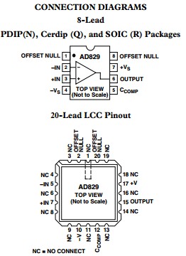 AD829ARZ connection diagrams