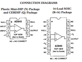 AD845JRZ-16 connection diagrams