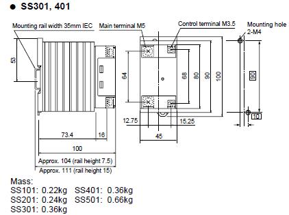 SS401-3Z-D3 40A package dimensions