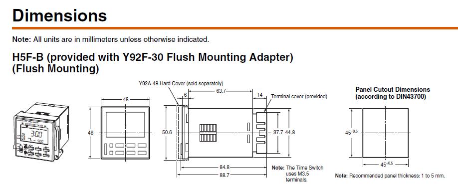 H5F-B package dimensions