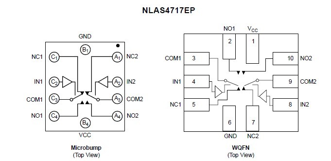 nlas4717epfct1g pin connection