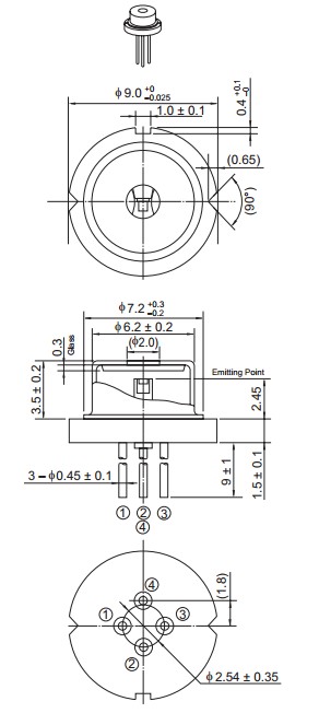 HL6548FG-A package dimensions