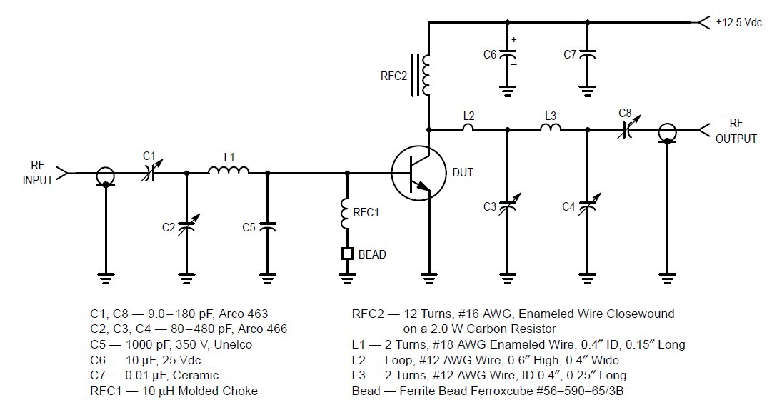 MRF492 test circuit