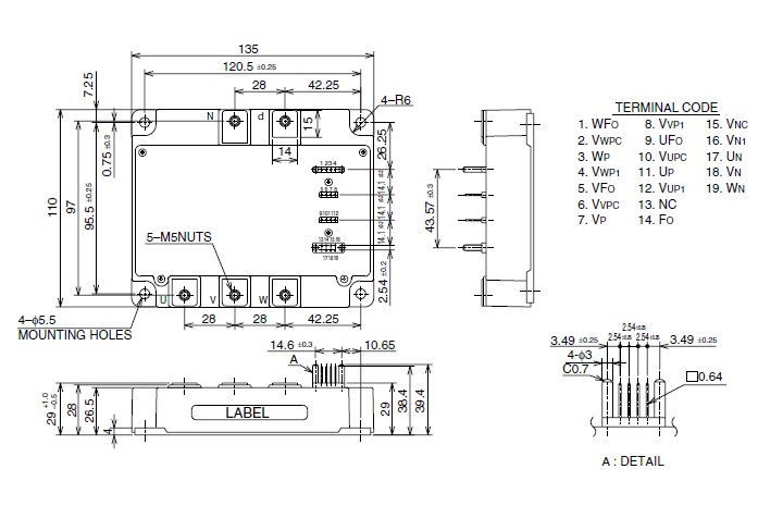 PM150CVA120 dimmension