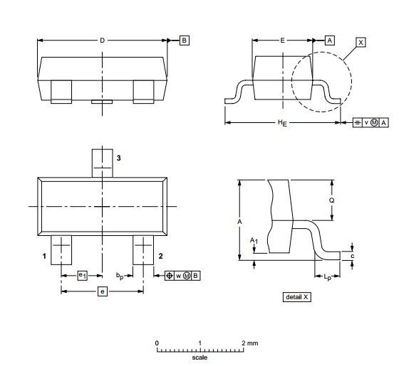 PBSS4160T package dimensions
