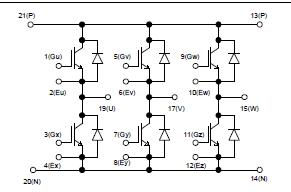 6MBI75S-120 Equivalent Circuit Schematic
