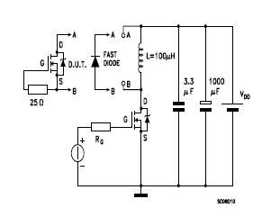 P5NK100Z  Test circuit for inductive load switching and diode recovery times