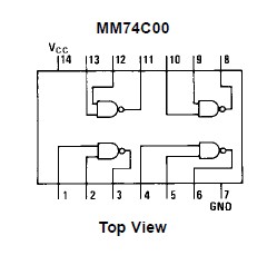 MM74C00N pin connection