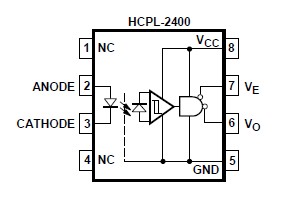 HCPL-2430 pin connection