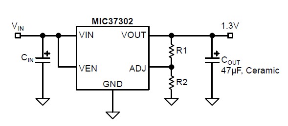 MIC37302WR pin connection