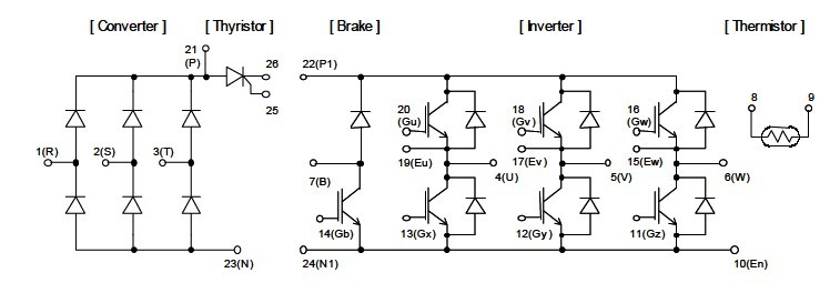 7MBR50SD120 pin connection