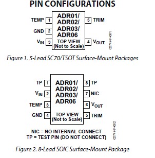  ADR03ARZ pin connection
