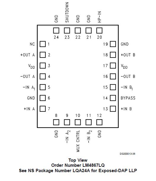 LM4867LQ block diagram