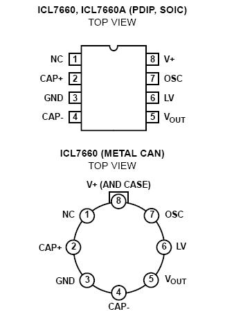 ICL7660AIBAZA-T Pin Configuration