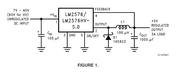 LM2576T-ADJ pin connection