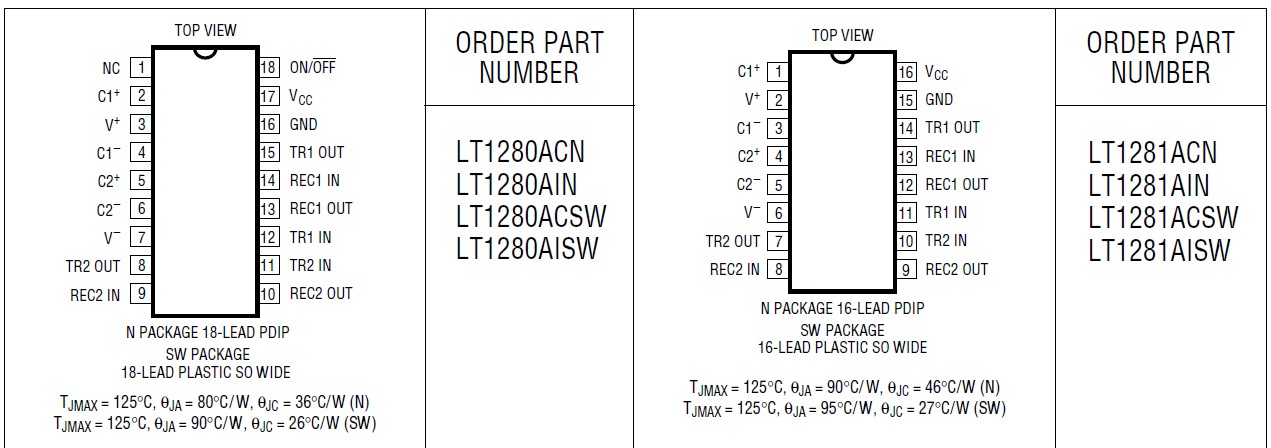  LT1280ACSW#TR pin connection