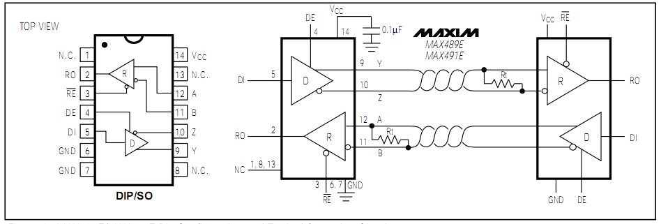 MAX489ECSD+T block diagram