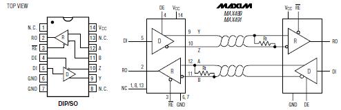 MAX490ESA+T circuit diagram