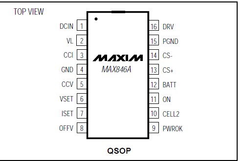 MAX846AEEE-T pin connection