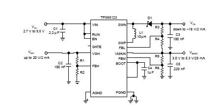 TPS65120EVM-076 pin connection