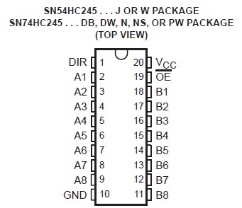 SN74HC245DWR circuit diagram