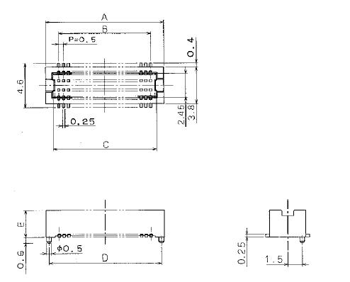 DF12E(5.0)-50DP-0.5V(81) dimensions