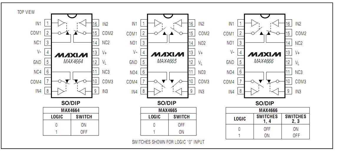 MAX4665ESE+ diagram