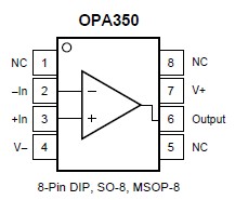 OPA350UA pin connection