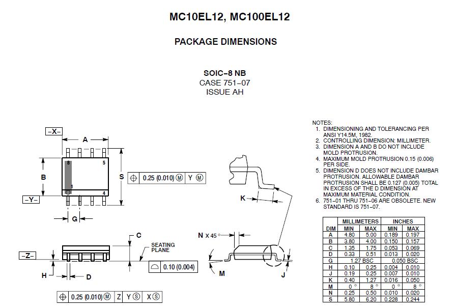 MC10EL12DR2 package dimensions