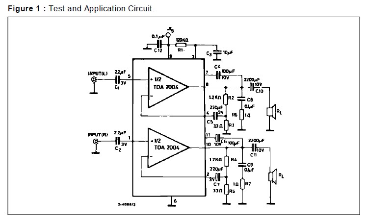 TDA2004R circuit diagram