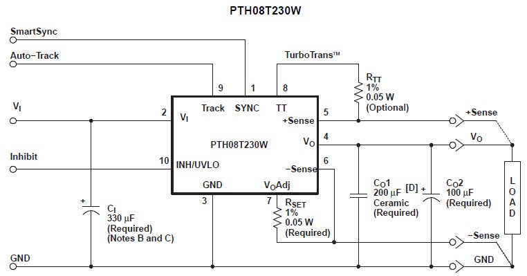 PTH08T231WAZ circuit diagram