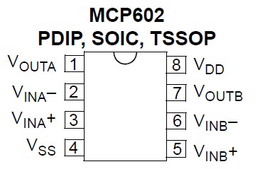 MCP602-I/SN block diagram