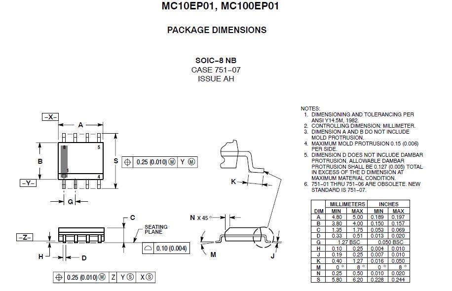 MC10EP01DR2 package dimensions