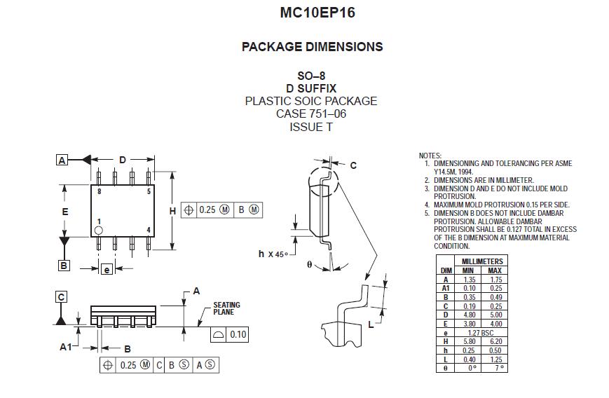 MC10EP16DR2 package dimensions