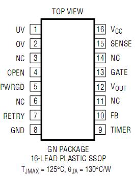 LT4256-3CGN#TR Pin Configuration