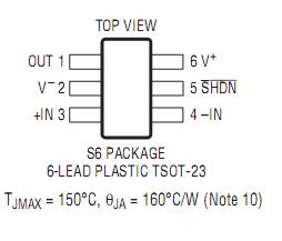 LT6200CS6-10#TR Pin Configuration
