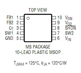 LT1947EMS#TR Pin Configuration