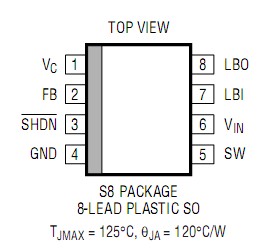  LT1949EMS8#TR Pin Configuration