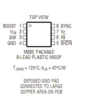 LT1767EMS8-5#TR Pin Configuration