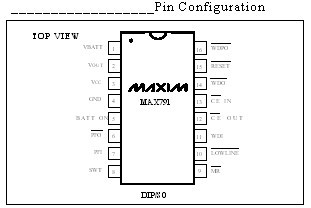 MAX791CPE Pin Configuration