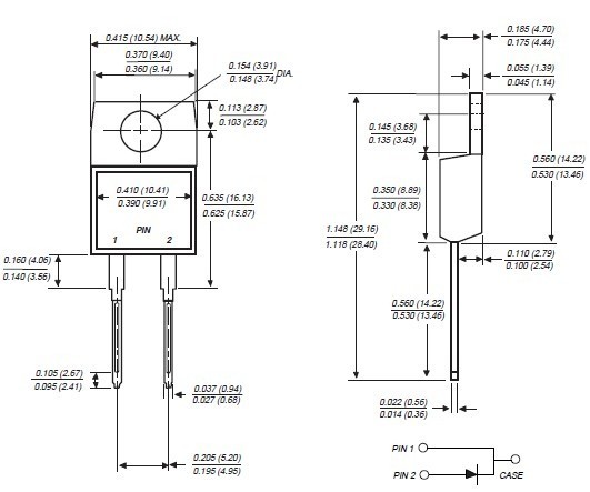 MBR1045 package dimensions