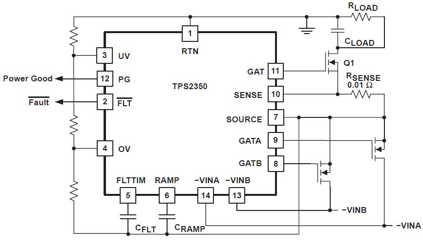 TPS2350PW block diagram