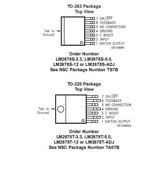 LM2678S-ADJ Pin Configuration