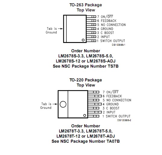 LM2679S-ADJ Pin Configuration