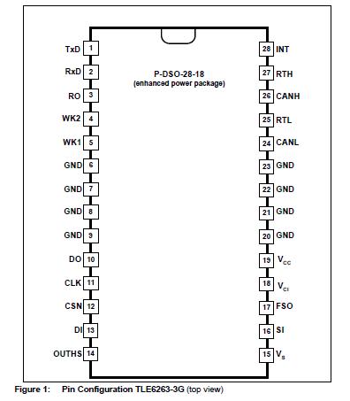 TLE6263-3G pin configuration