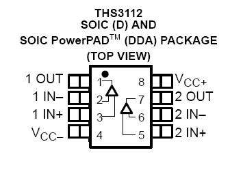 THS3112ID Pin Configuration