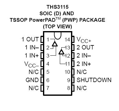THS3115ID Pin Configuration