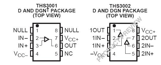 THS3001IDR Pin Configuration