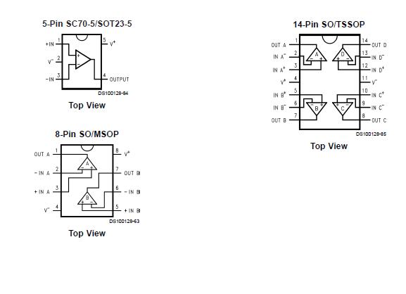 LMV821M5X pin configuration