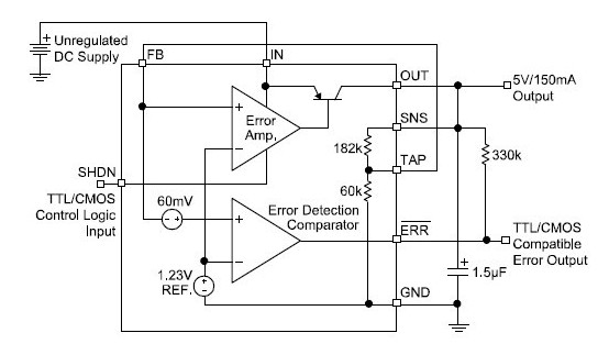  MIC2951-3.3YM pin connection